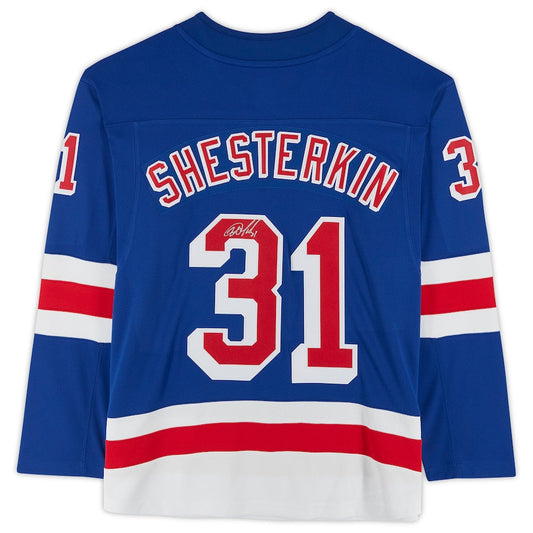 NY.Rangers #31 Igor Shesterkin Fanatics Authentic Autographed Blue Fanatics Breakaway Jersey Stitched American Hockey Jerseys - Main View