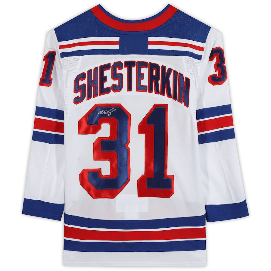 NY.Rangers #31 Igor Shesterkin Fanatics Authentic Autographed White Jersey Stitched American Hockey Jerseys - Main View