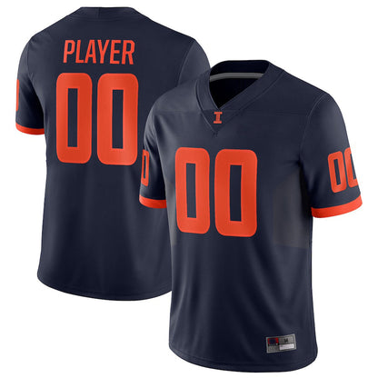 Custom I.Fighting Illini Pick-A-Player NIL Replica Football Jersey  Navy American Stitched College Jerseys - Main View