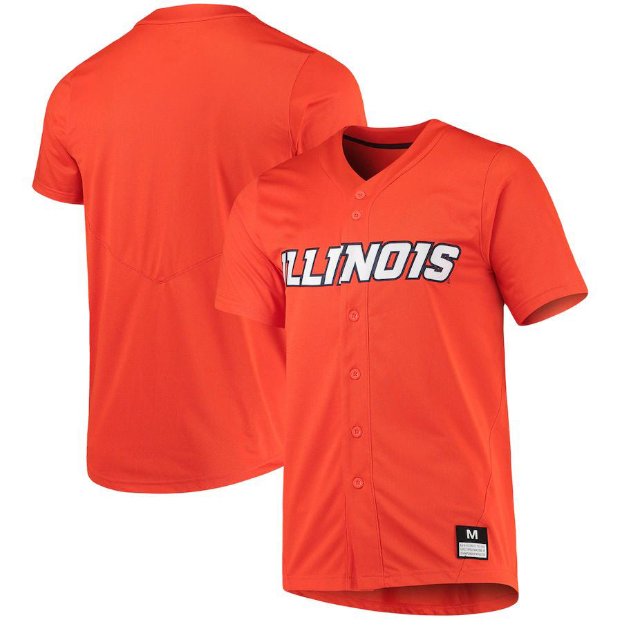 I.Fighting Illini Replica Baseball Jersey Orange Stitched American College Jerseys - Main View