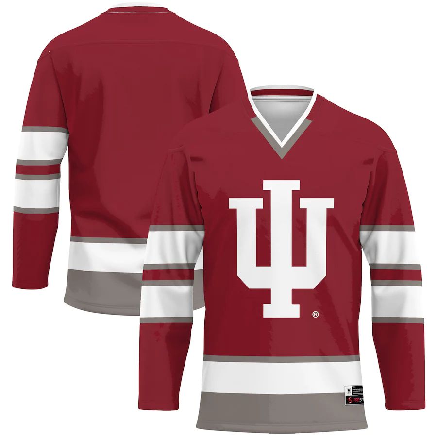 IN. Hoosiers Hockey Jersey Crimson Stitched American College Jerseys - Main View