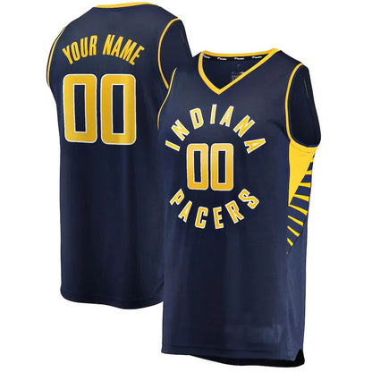 Custom IN.Pacers Fanatics Branded Fast Break Replica Jersey Navy Icon Edition Stitched Basketball Jersey - Main View