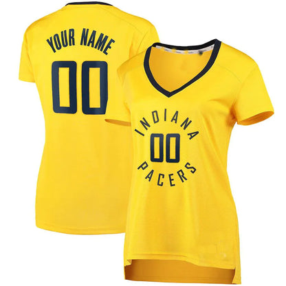 Custom IN.Pacers Fanatics Branded Fast Break Replica Jersey Gold Statement Edition Stitched Basketball Jersey - Main View