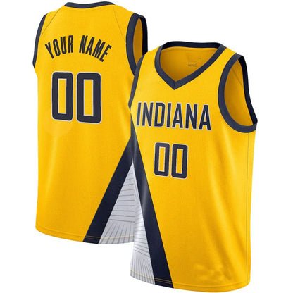 Custom IN.Pacers 2019-20 Swingman Jersey Statement Edition Yellow Stitched Basketball Jersey - Main View