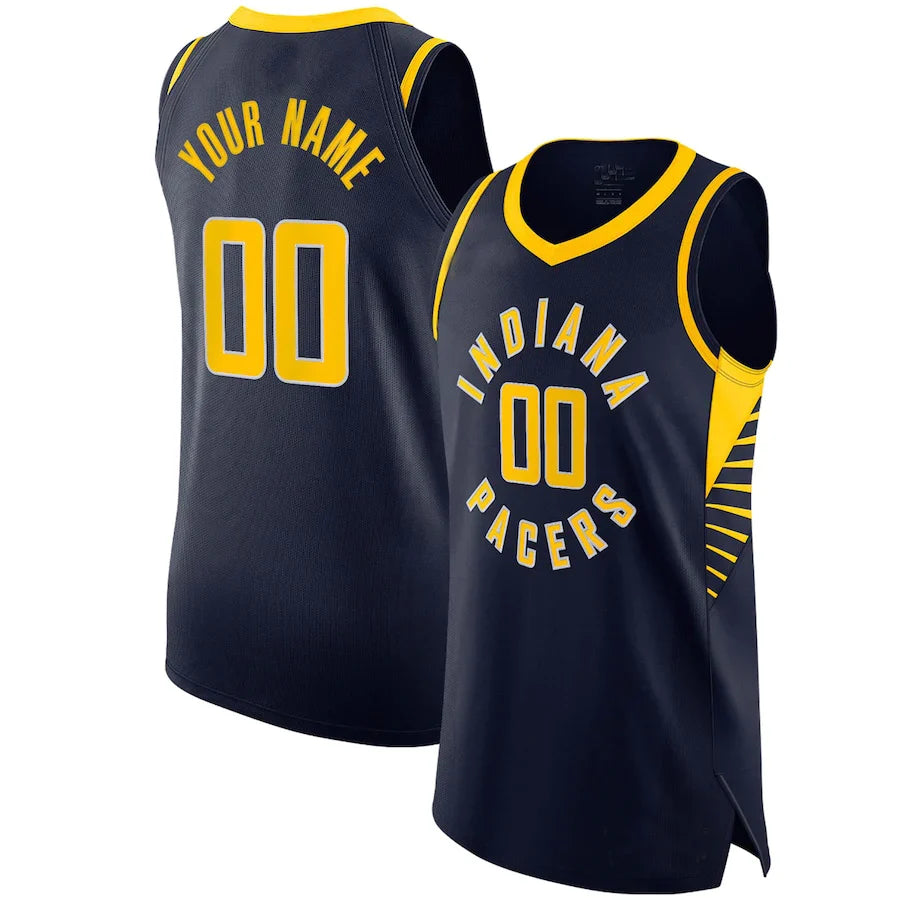 Custom IN.Pacers  Authentic Jersey Icon Edition Navy Stitched Basketball Jersey - Main View