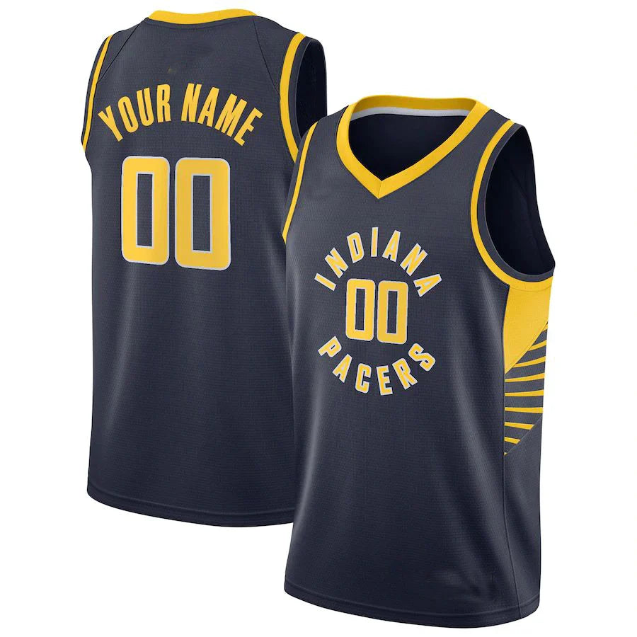 Custom IN.Pacers Swingman Jersey Icon Edition Navy Stitched Basketball Jersey - Main View