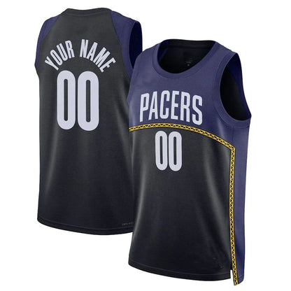 Custom IN.Pacers  Unisex 2022-23 Swingman  Icon Edition Navy Stitched Basketball Jersey - Main View