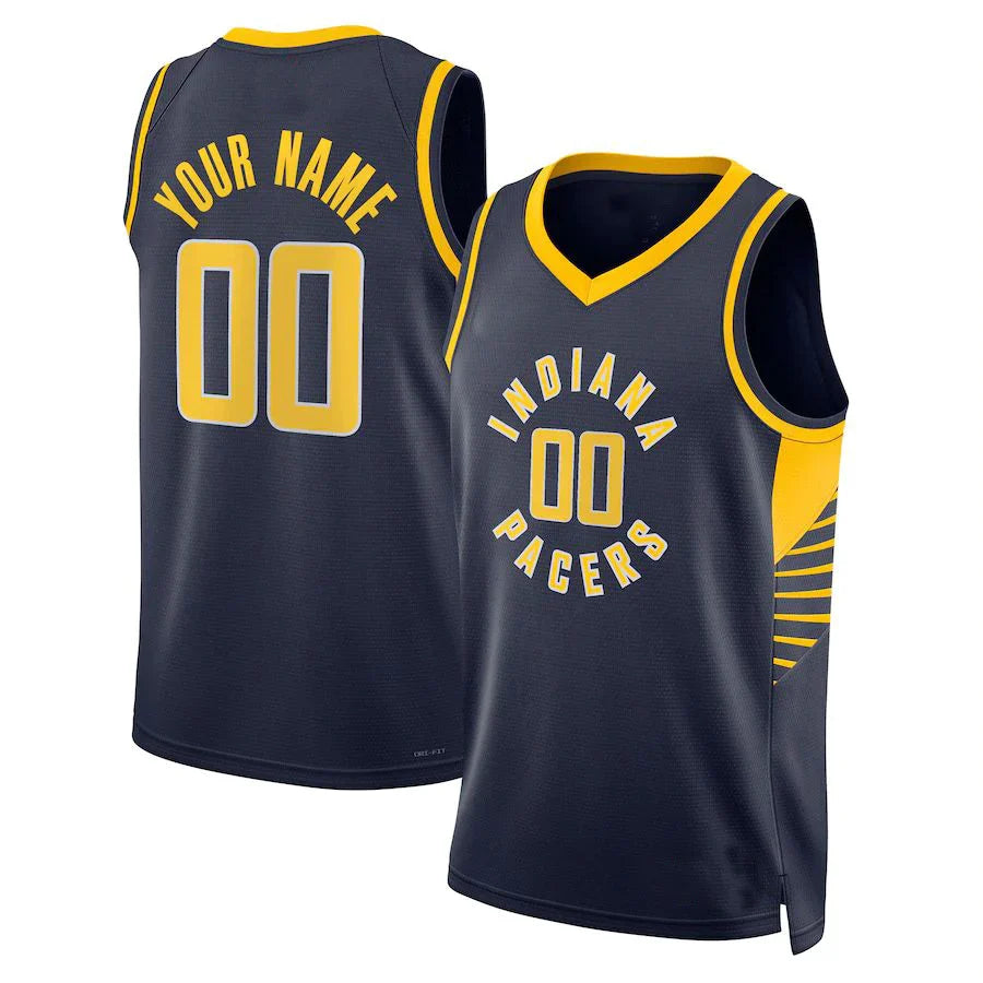 Custom IN.Pacers Unisex 2022-23 Swingman  Icon Edition Navy Stitched Basketball Jersey - Main View