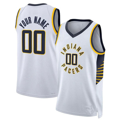 Custom IN.Pacers Unisex 2022-23 Swingman Jersey White Association Edition Stitched Basketball Jersey - Main View