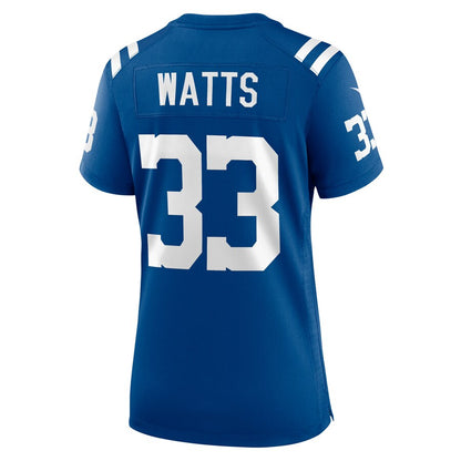 IN.Colts #33 Armani Watts Royal Player Game Jersey Stitched American Football Jerseys - Main View