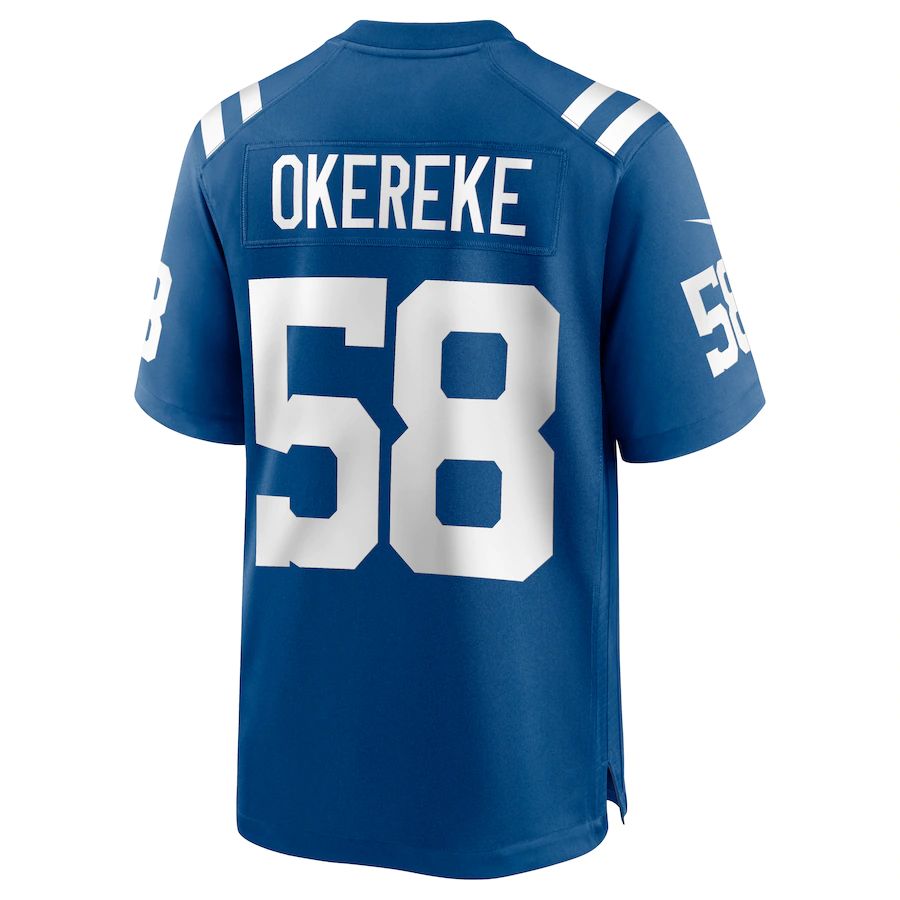 IN.Colts #58 Bobby Okereke Royal Game Jersey Stitched American Football Jerseys - Main View