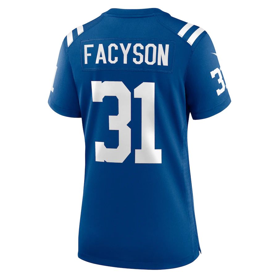 IN.Colts #31 Brandon Facyson Royal Player Game Jersey Stitched American Football Jerseys - Main View