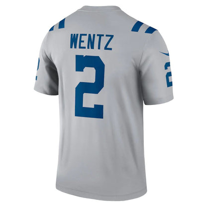 IN.Colts #2 Carson Wentz Gray Inverted Legend Jersey Stitched American Football Jerseys - Main View