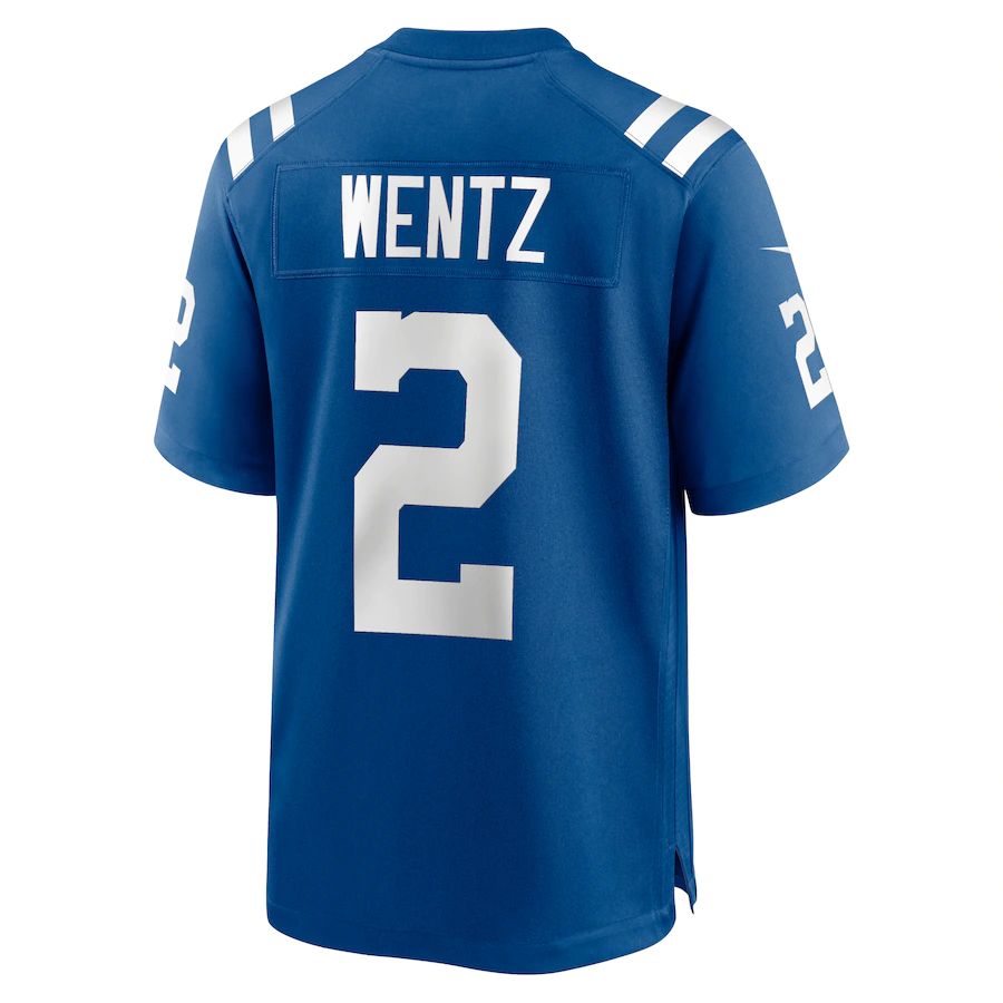 IN.Colts #2 Carson Wentz Royal Game Jersey Stitched American Football Jerseys - Main View
