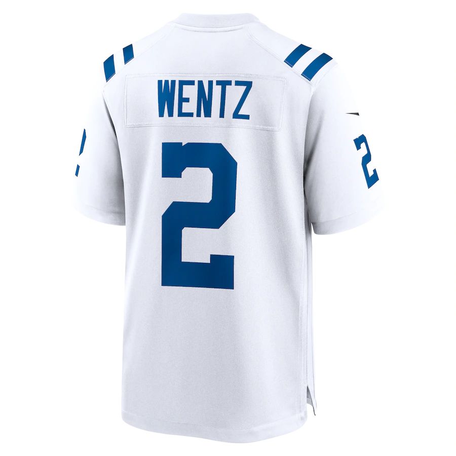 IN.Colts #2 Carson Wentz White Game Jersey Stitched American Football Jerseys - Main View