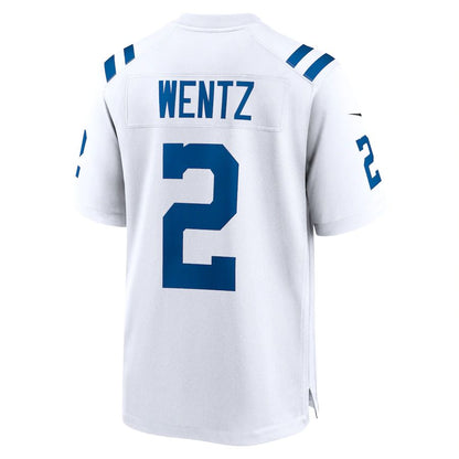 IN.Colts #2 Carson Wentz White Game Jersey Stitched American Football Jerseys - Main View