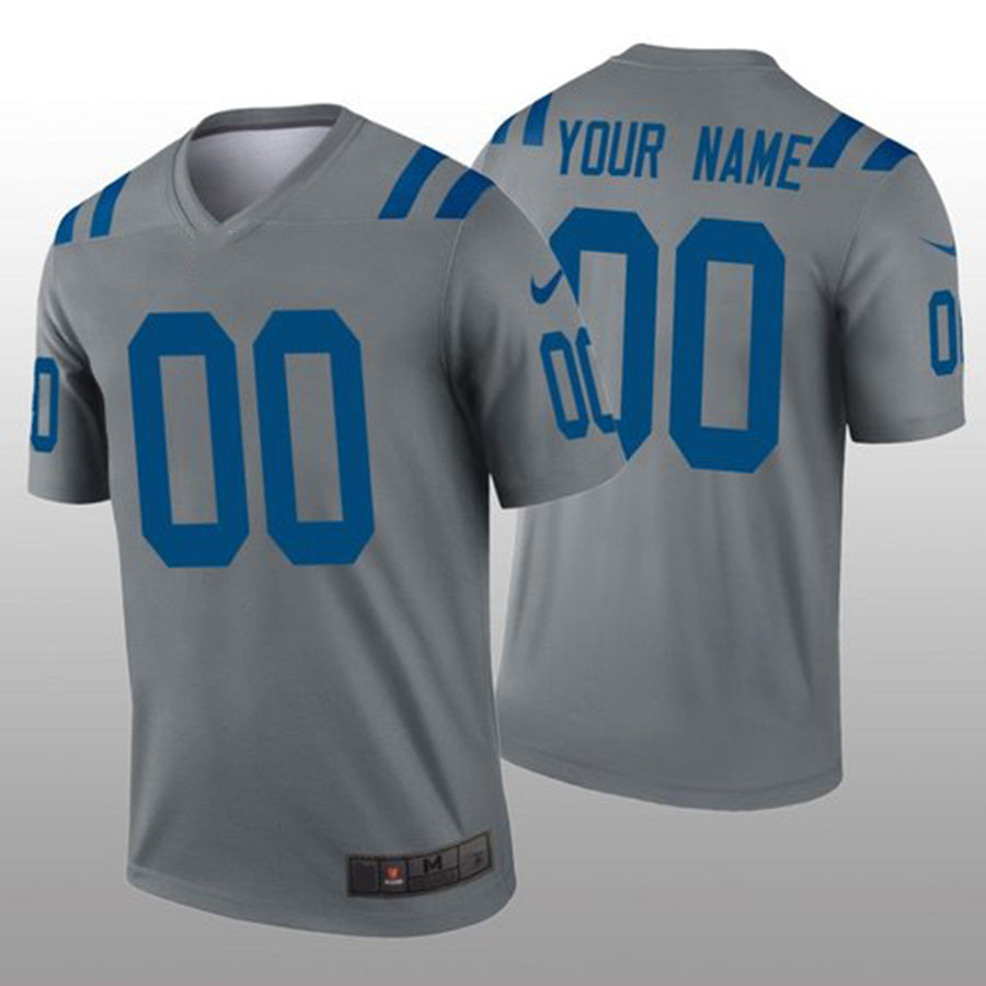 Custom IN.Colts Gray Inverted Legend Jersey Stitched American Football Jerseys - Main View