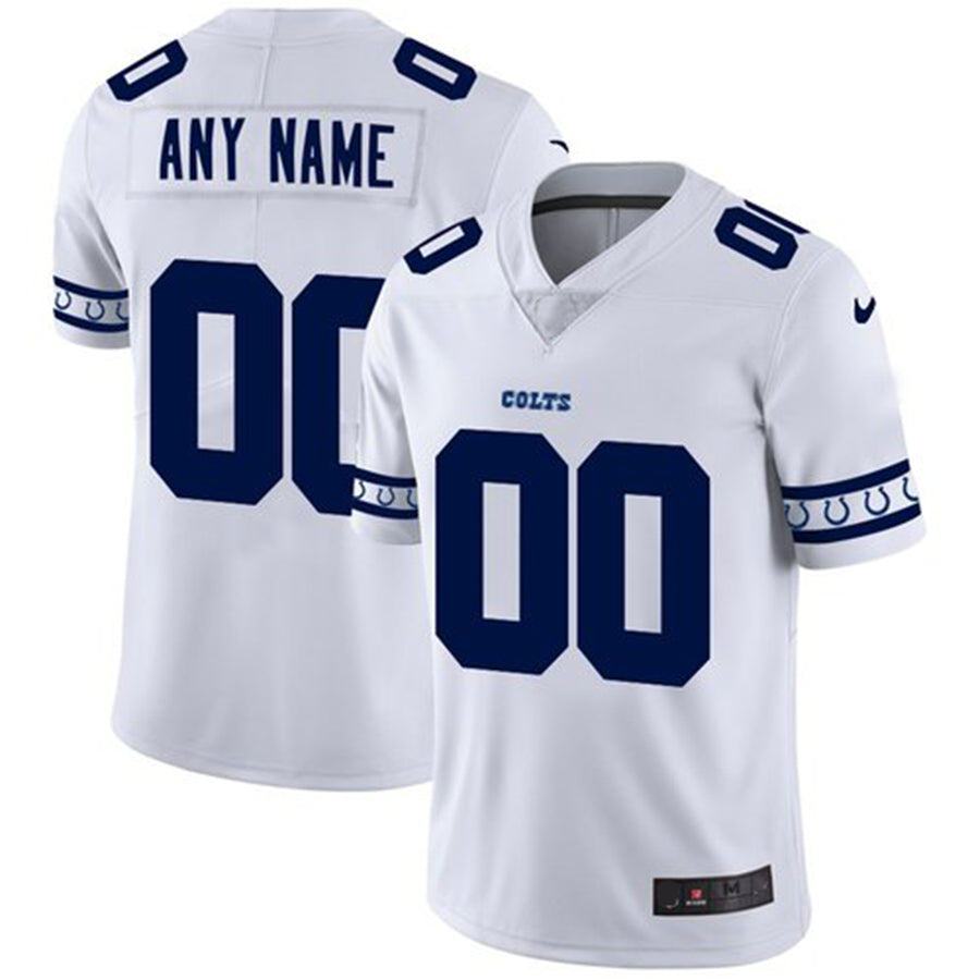 Custom IN.Colts White Team Logo Vapor Limited Jersey Stitched American Football Jerseys - Main View
