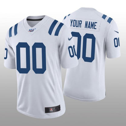 Custom IN.Colts White Vapor Limited 100th Season Jersey Stitched American Football Jerseys - Main View