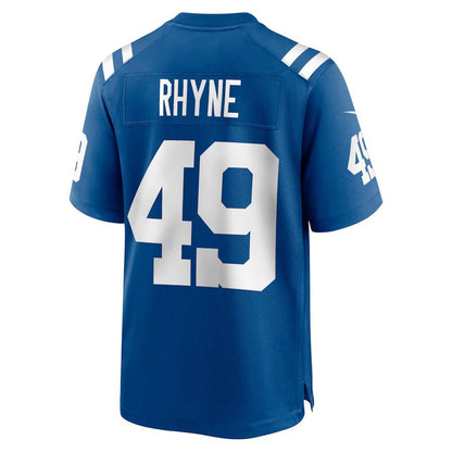 IN.Colts #49 Forrest Rhyne Royal Game Player Jersey Stitched American Football Jerseys - Main View