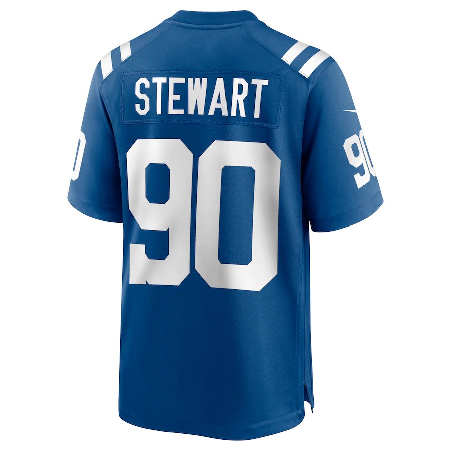 IN.Colts #90 Grover Stewart Royal Game Jersey Stitched American Football Jerseys - Main View