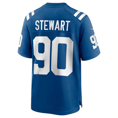 IN.Colts #90 Grover Stewart Royal Game Jersey Stitched American Football Jerseys - Main View