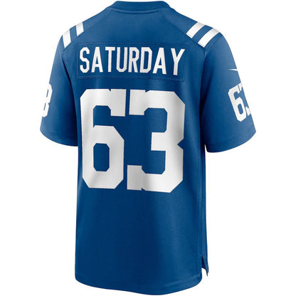IN.Colts #63 Jeff Saturday Royal Game Retired Player Jersey Stitched American Football Jerseys - Main View