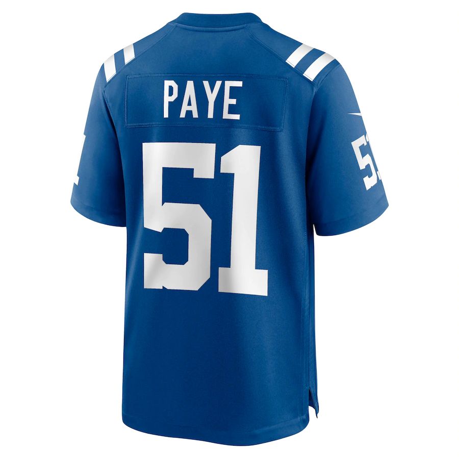 IN.Colts #51 Kwity Paye Royal Game Jersey Stitched American Football Jerseys - Main View