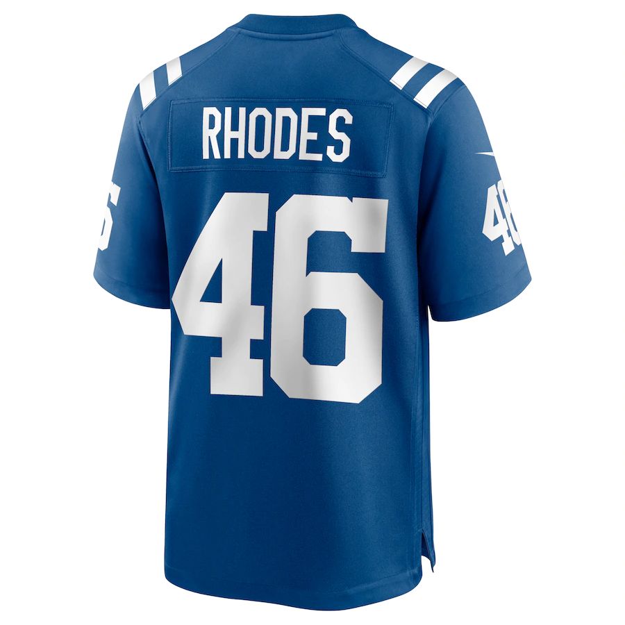IN.Colts #46 Luke Rhodes Royal Game Jersey Stitched American Football Jerseys - Main View