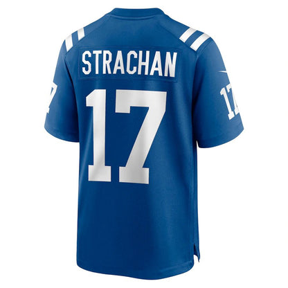 IN.Colts #17 Mike Strachan Royal Game Jersey Stitched American Football Jerseys - Main View