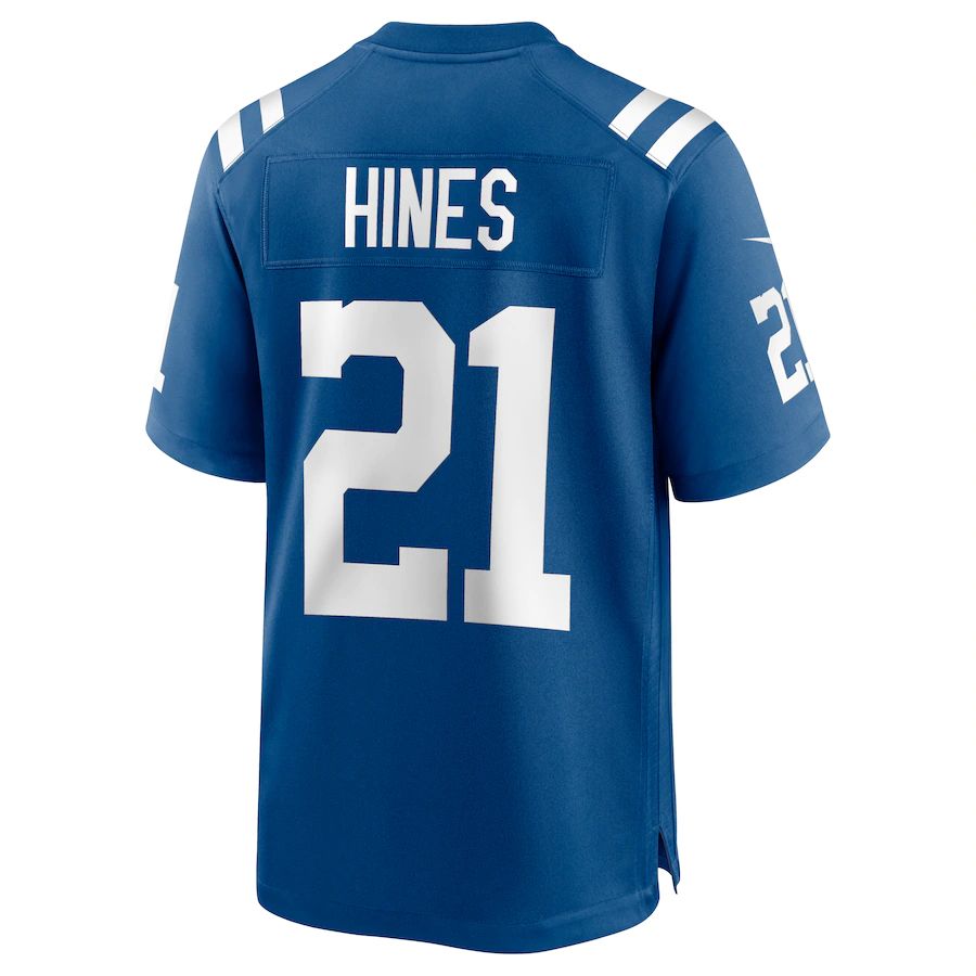 IN.Colts #21 Nyheim Hines Royal Game Jersey Stitched American Football Jerseys - Main View