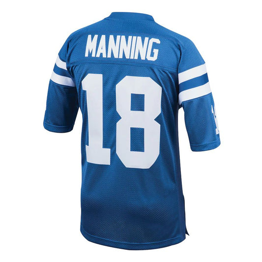 IN.Colts #18 Peyton Manning Mitchell & Ness Royal 1998 Authentic Throwback Retired Player Jersey Stitched American Football Jerseys - Main View