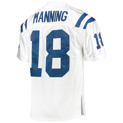 IN.Colts #18 Peyton Manning Mitchell & Ness White 2006 Super Bowl XLI Authentic Retired Player Jersey Stitched American Football Jerseys - Main View