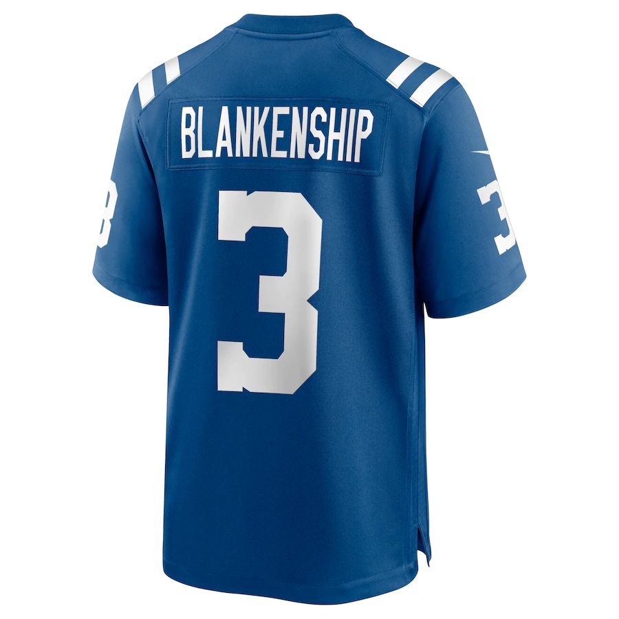 IN.Colts #3 Rodrigo Blankenship Royal Game Jersey Stitched American Football Jerseys - Main View