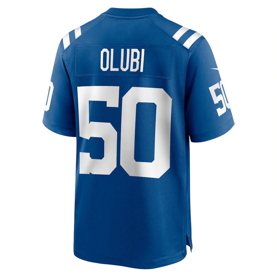 IN.Colts #50 Segun Olubi Royal Game Player Jersey Stitched American Football Jerseys - Main View