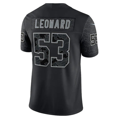 IN.Colts #53 Shaquille Leonard Black RFLCTV Limited Jersey Stitched American Football Jerseys - Main View