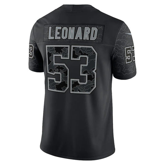 IN.Colts #53 Shaquille Leonard Black RFLCTV Limited Jersey Stitched American Football Jerseys - Main View
