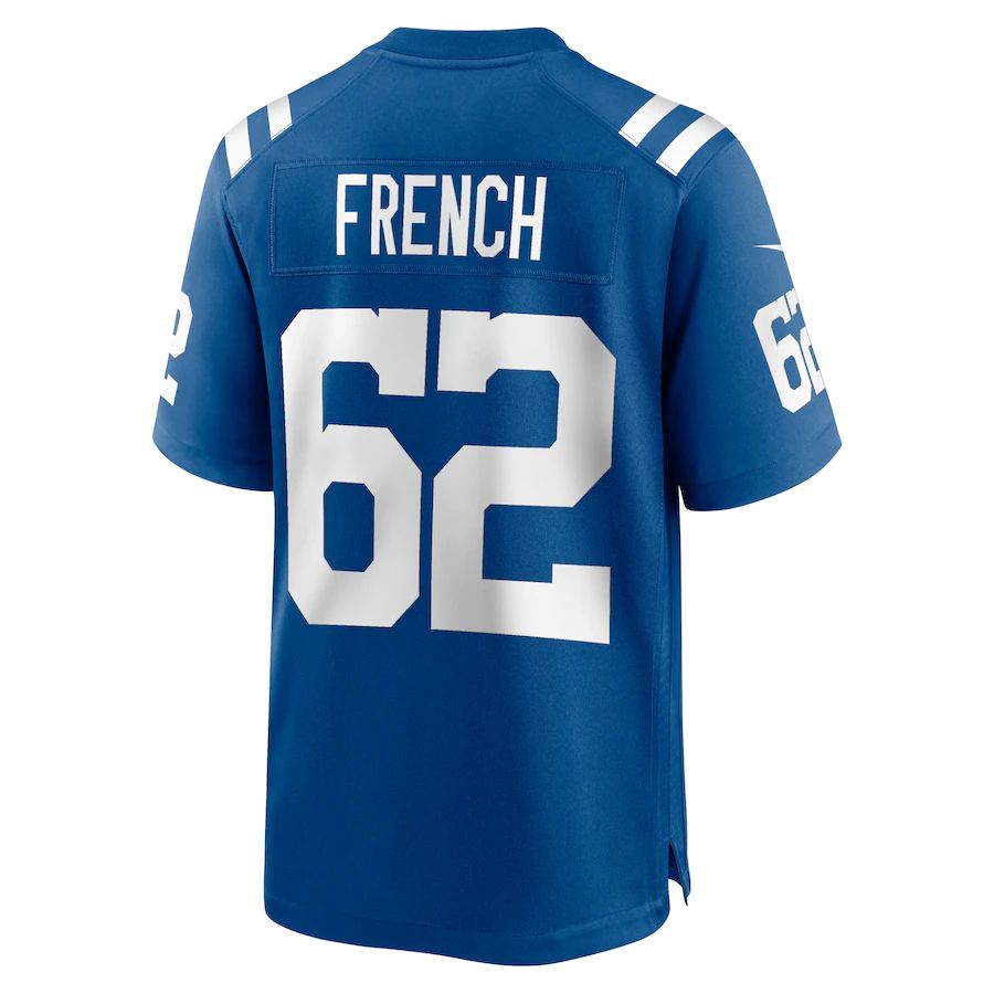 IN.Colts #62 Wesley French Royal Game Player Jersey Stitched American Football Jerseys - Main View