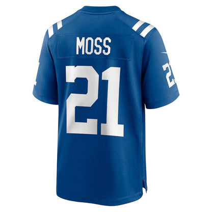 IN.Colts #21 Zack Moss Royal Game Player Jersey Stitched American Football Jerseys - Main View