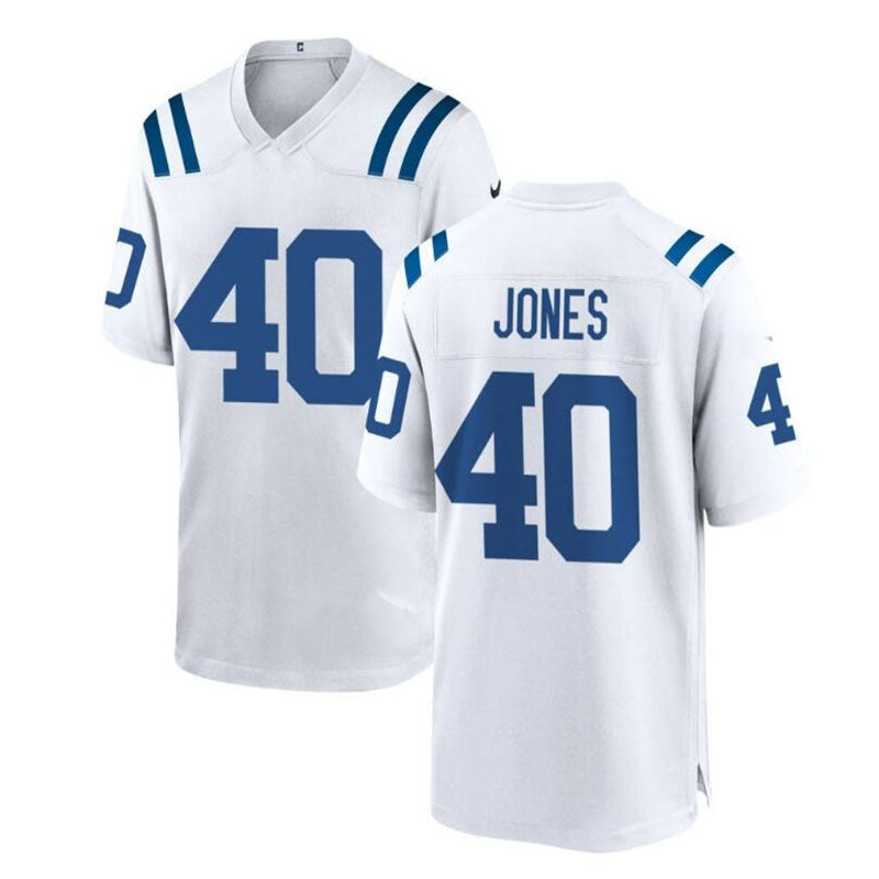 IN. Colts #40 Jaylon Jones Game Jersey - White Stitched American Football Jerseys - Main View