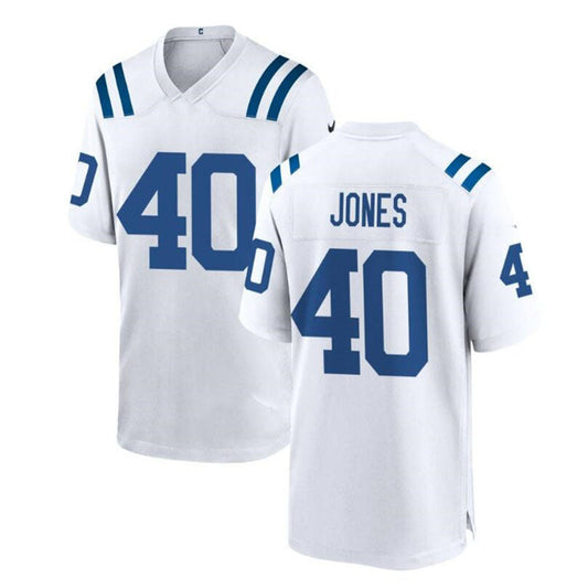 IN. Colts #40 Jaylon Jones Game Jersey - White Stitched American Football Jerseys - Main View