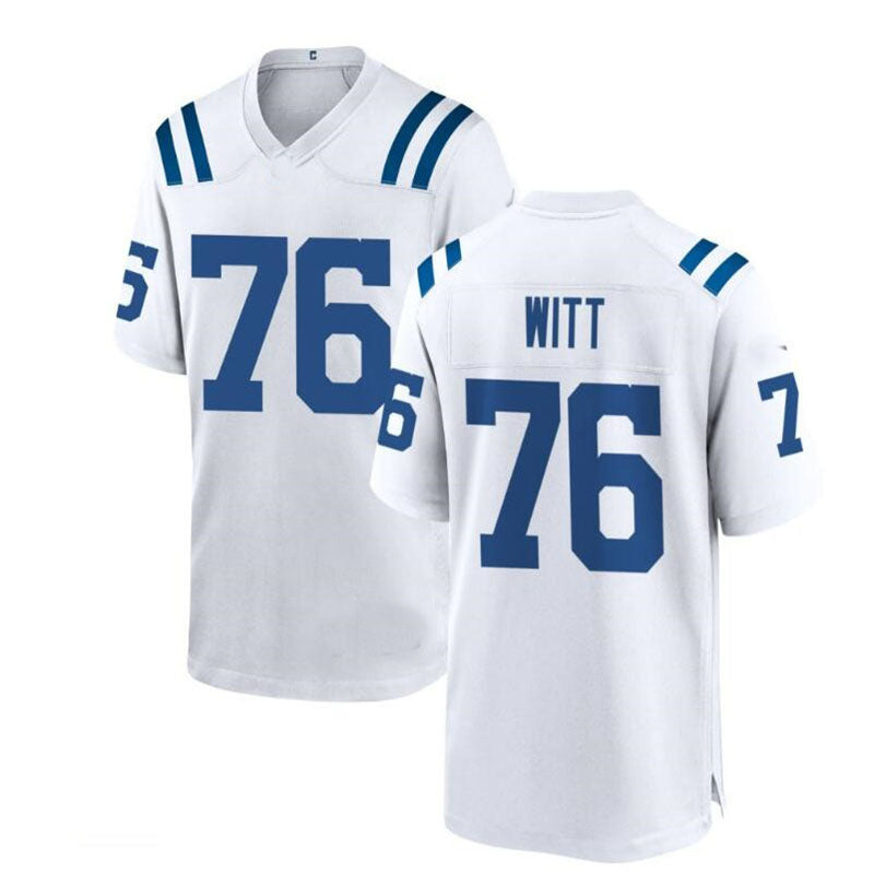 IN. Colts #76 Jake Witt Game Jersey - White Stitched American Football Jerseys - Main View