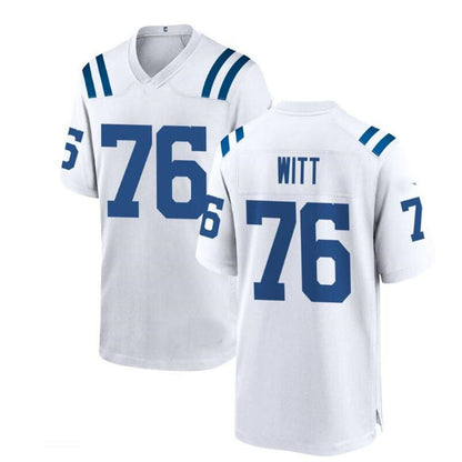 IN. Colts #76 Jake Witt Game Jersey - White Stitched American Football Jerseys - Main View