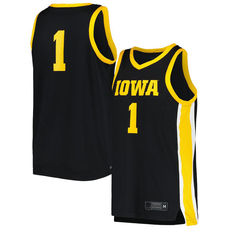 #1 I.Hawkeyes Replica Jersey  Black Stitched American College Jerseys - Main View