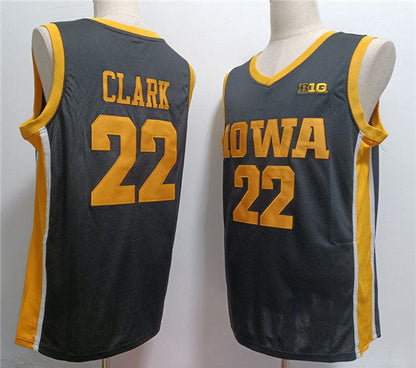 I.Hawkeyes #22 Caitlin Clark Black Stitched Jersey American College Jerseys - Main View