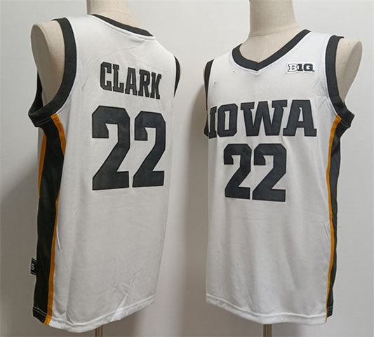 I.Hawkeyes #22 Caitlin Clark White Stitched Football Jersey American College Jerseys - Main View