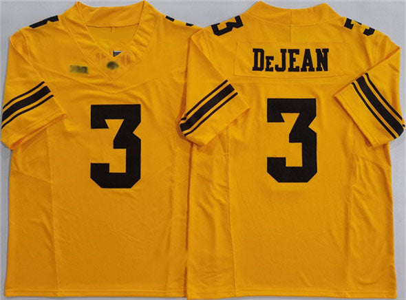 I.Hawkeyes #3 Cooper DeJean Yellow F.U.S.E. Stitched American College Jerseys - Main View
