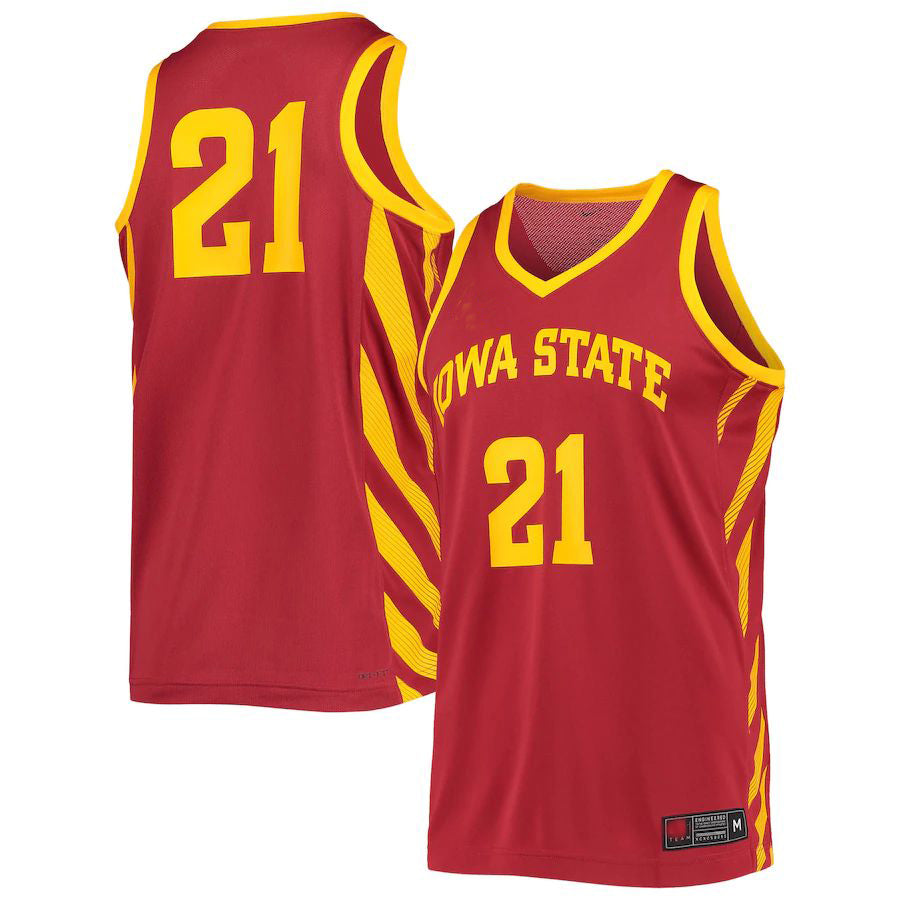 #21 I.State Cyclones Replica Jersey Cardinal Stitched American College Jerseys - Main View