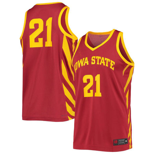 #21 I.State Cyclones Replica Jersey Cardinal Stitched American College Jerseys - Main View