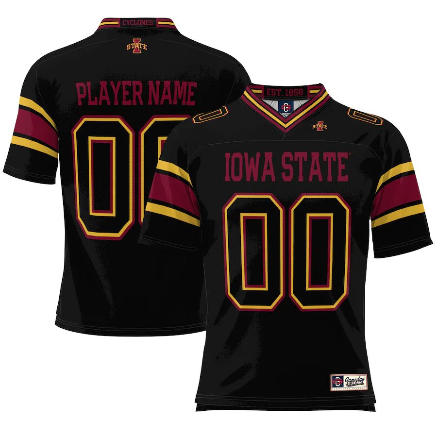 Custom I.State Cyclones ProSphere NIL Pick-A-Player Football Jersey Black American Stitched College Jerseys - Main View